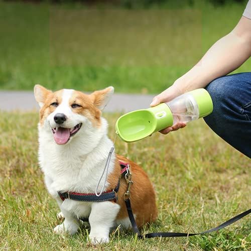 Portable Dog Water Bottle for Walking – Leak-Proof, Lightweight Pet Water Bottle with Food Container, BPA Free, Perfect for Hiking (Blue)