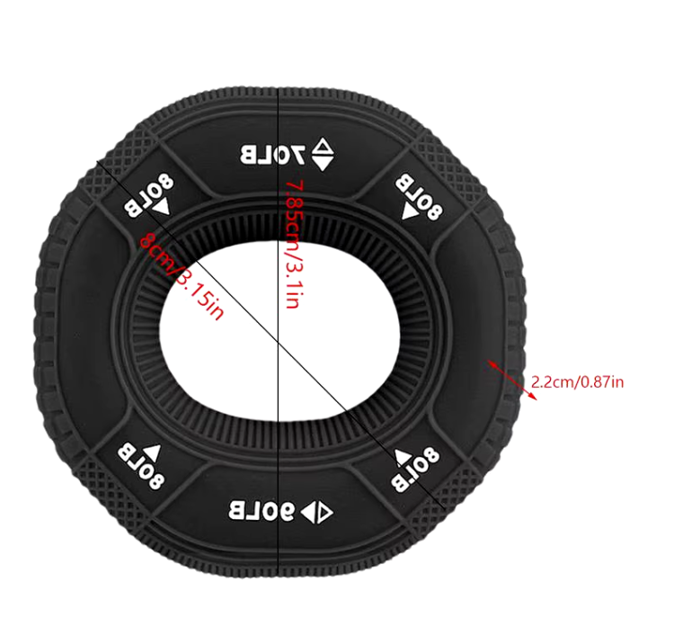 Adjustable Silicone Hand Grip (20-90LB) – Finger Gripping Ring and Forearm Trainer for Carpal Expansion and Muscle Workout