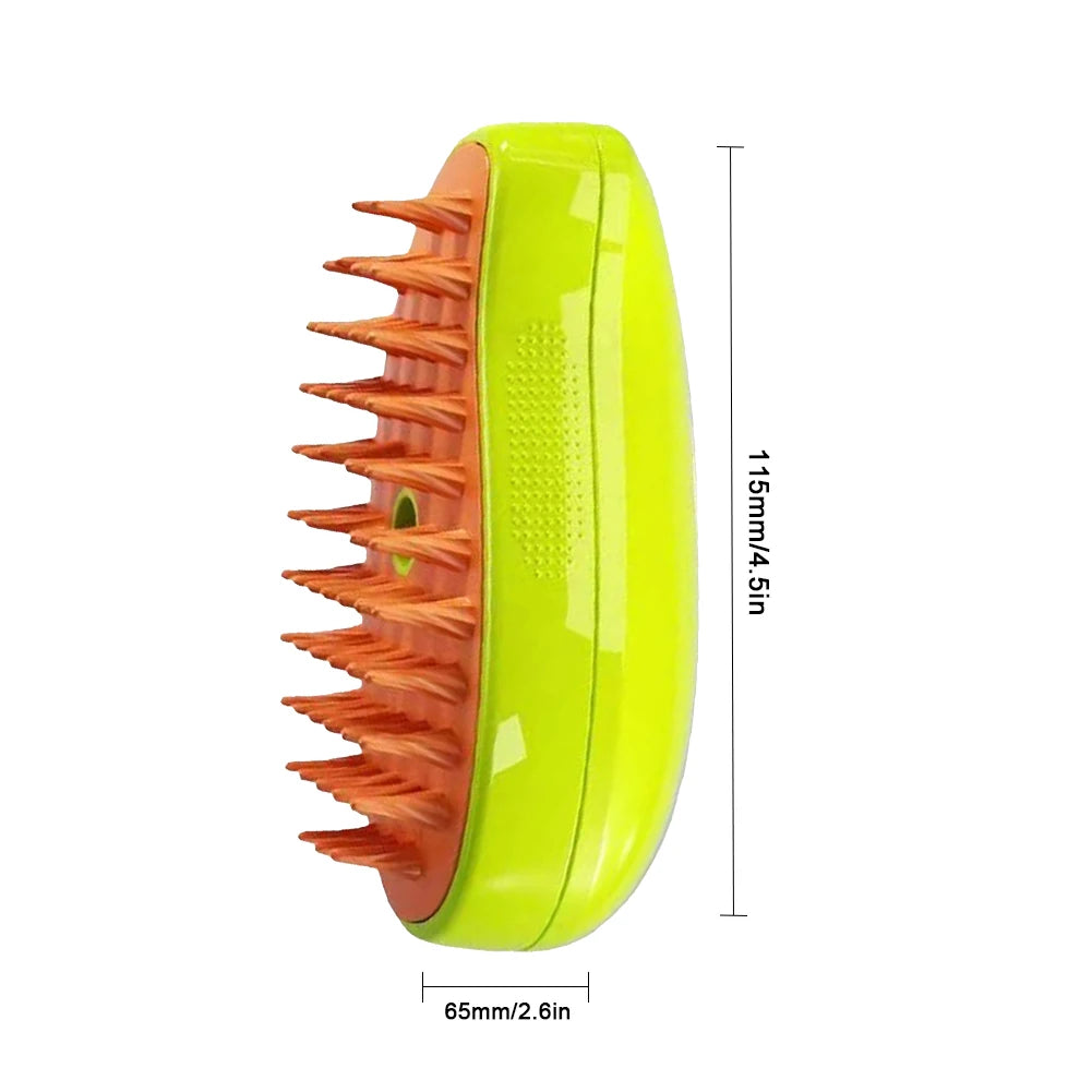 3-in-1 Self-Cleaning Cat & Dog Grooming Steam Brush – Massage & Hair Remover Comb for Pets