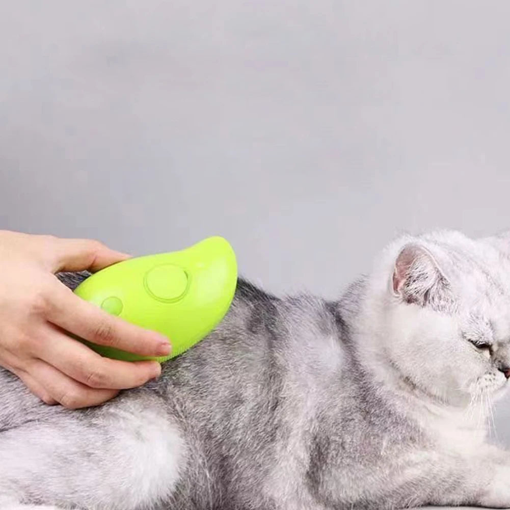 3-in-1 Self-Cleaning Cat & Dog Grooming Steam Brush – Massage & Hair Remover Comb for Pets