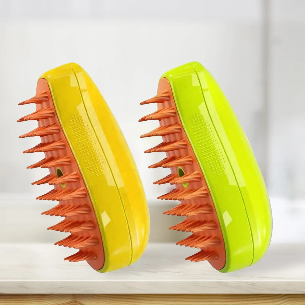 3-in-1 Self-Cleaning Cat & Dog Grooming Steam Brush – Massage & Hair Remover Comb for Pets