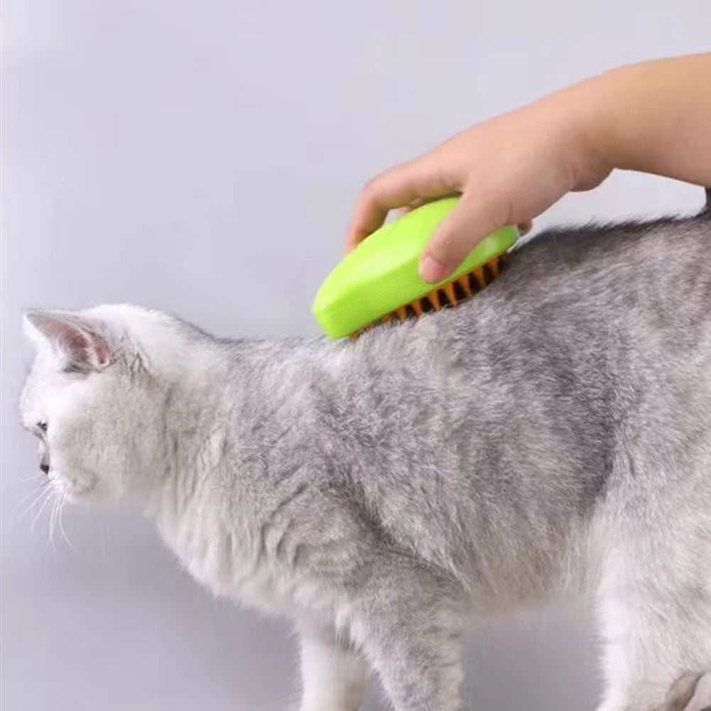 3-in-1 Self-Cleaning Cat & Dog Grooming Steam Brush – Massage & Hair Remover Comb for Pets