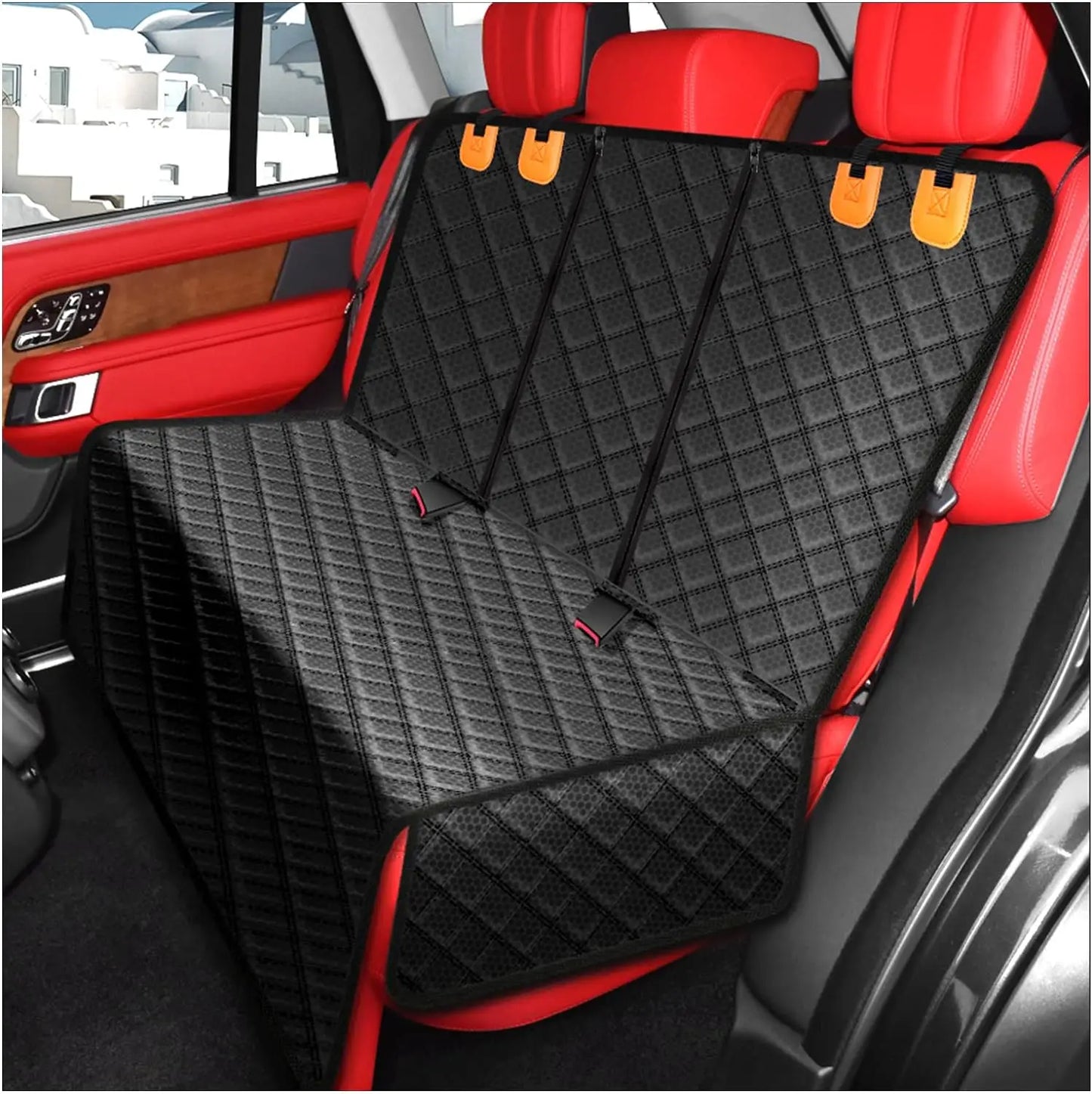 Dog Back Seat Extender & Hammock – Waterproof Car Seat Cover with Hard Bottom for Dogs