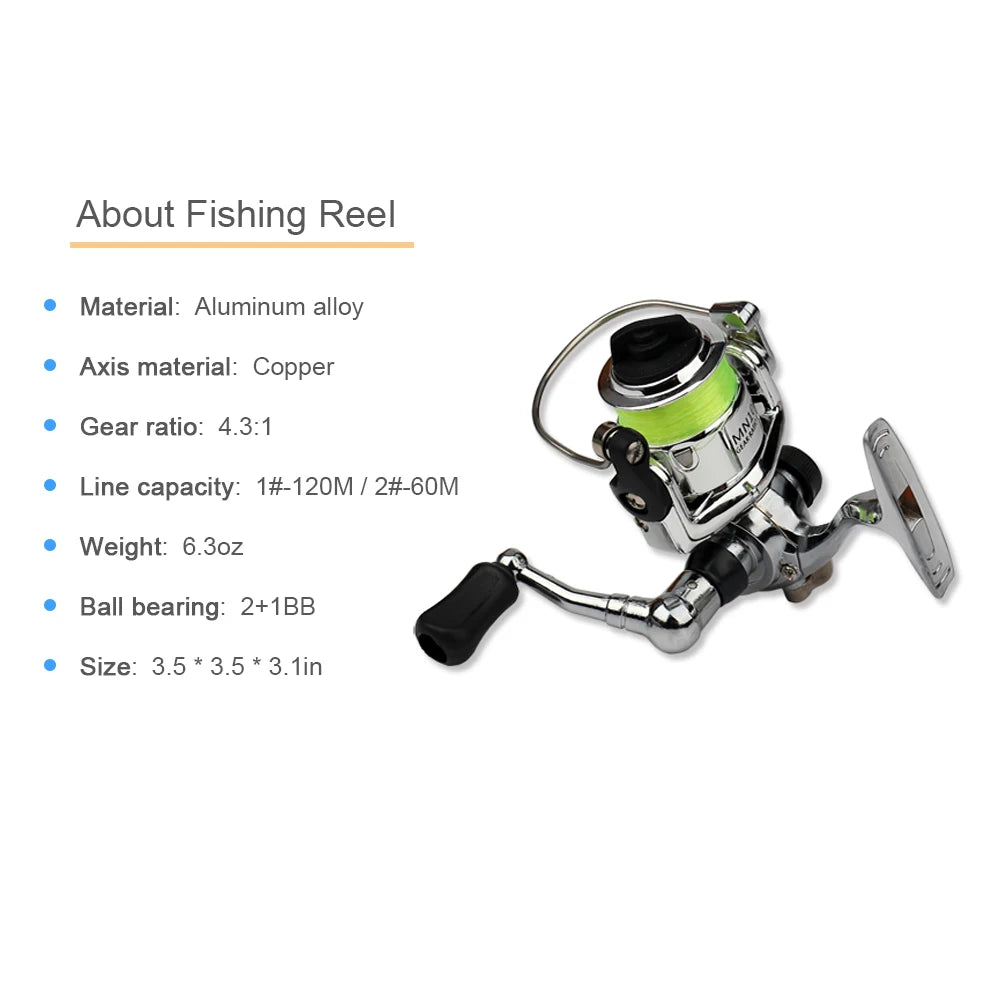 Pocket-Sized Collapsible Fishing Rod and Reel Combo – Mini Telescopic Fishing Pole Kit with Spinning Reel